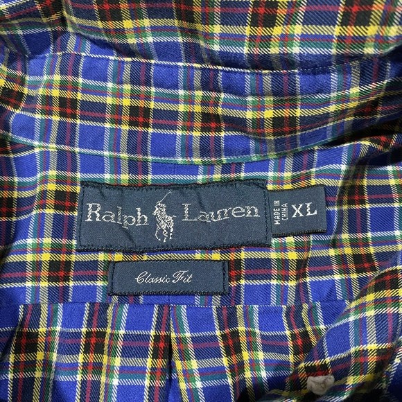 Ralph Lauren Classic Fit Men's Plaid Long Sleeve Button Down Shirt Men's Sz XL - Picture 3 of 7